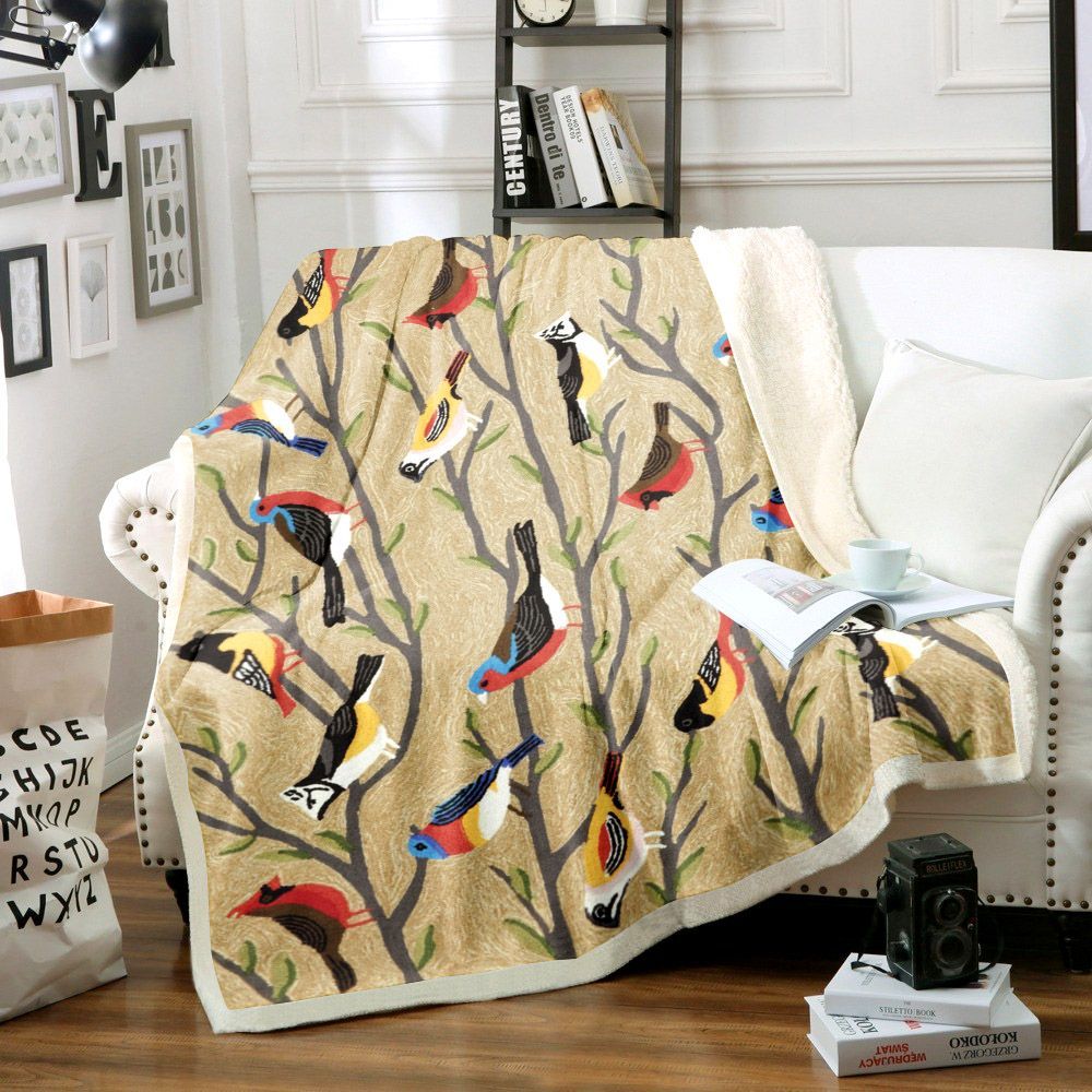 Birds Sherpa Fleece Blanket