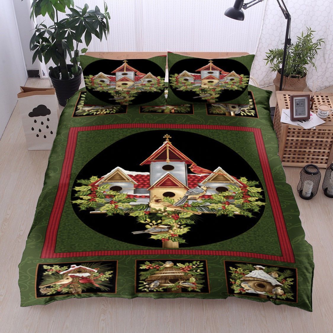 Birds Christmas Bedding Set