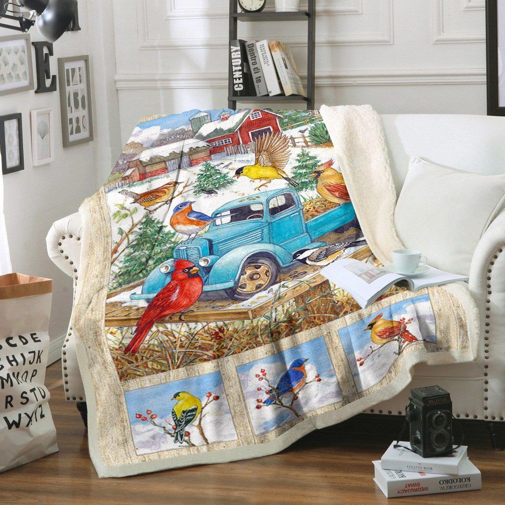 Birds Sherpa Fleece Blanket