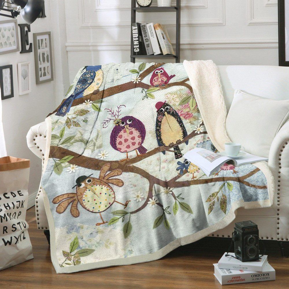 Birds Sherpa Fleece Blanket