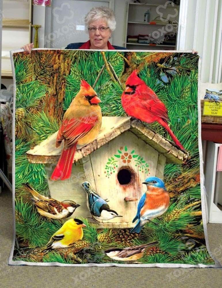 Birds In Heaven Sherpa Fleece Blanket