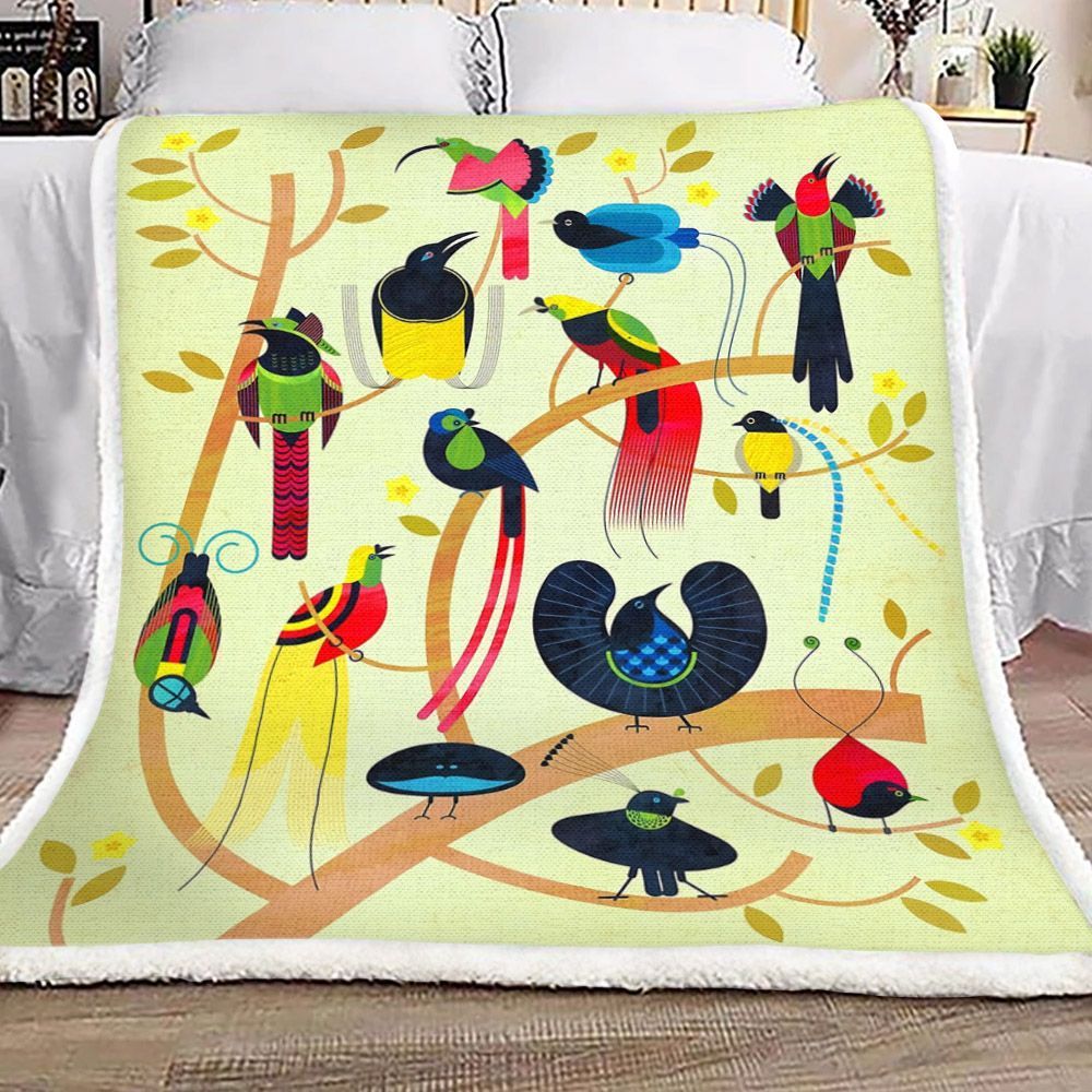 Birds Of Paradise Sherpa Fleece Blanket