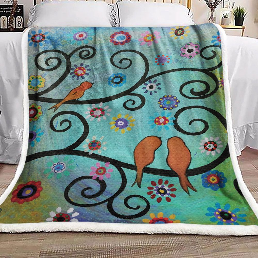 Birds Sherpa Fleece Blanket