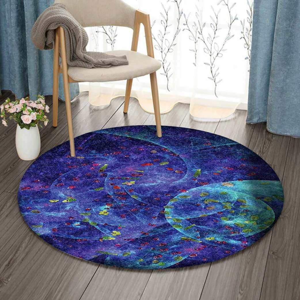 Birth Of Time Fractal Round Carpet