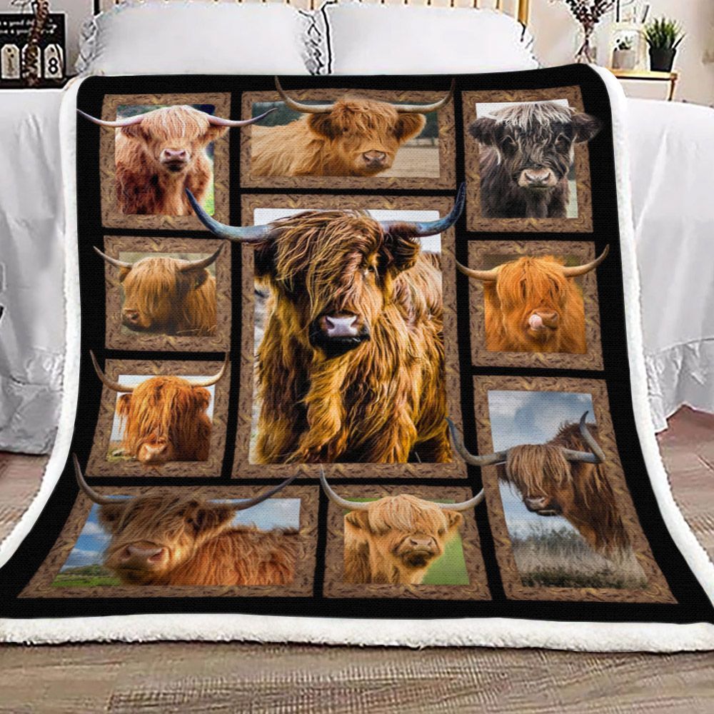 Bison Cow Sherpa Fleece Blanket