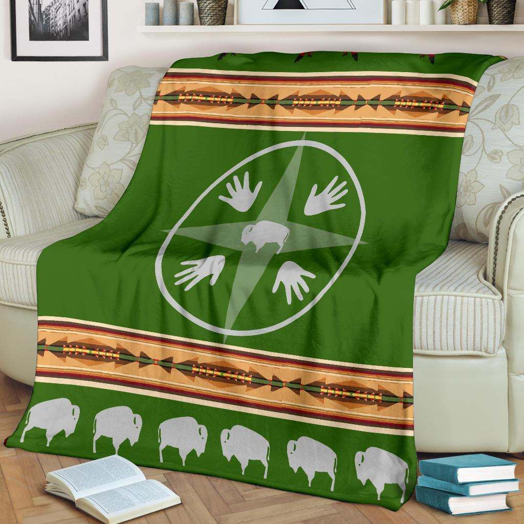 Bison Medicine Wheels Native American Pride Sherpa Fleece Blanket