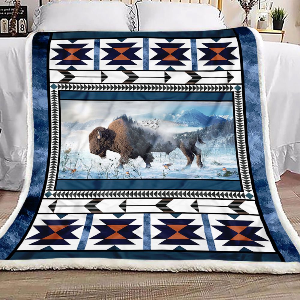 Bison Pattern Fleece Blanket