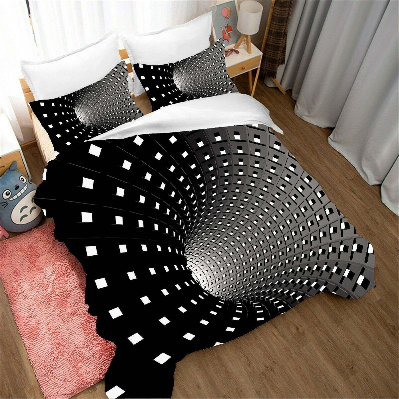Black Abstract Art Bedding Set