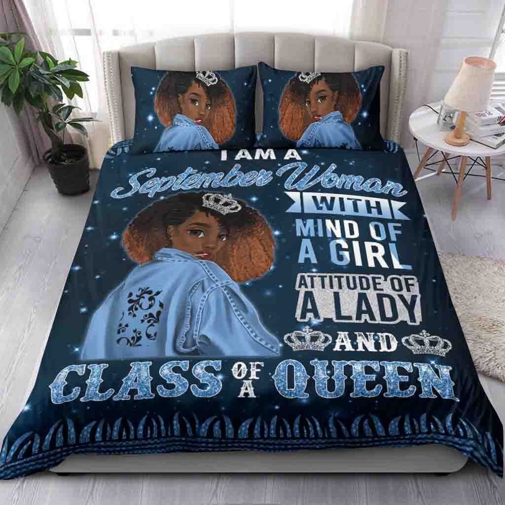 Black African September Woman Bedding Set