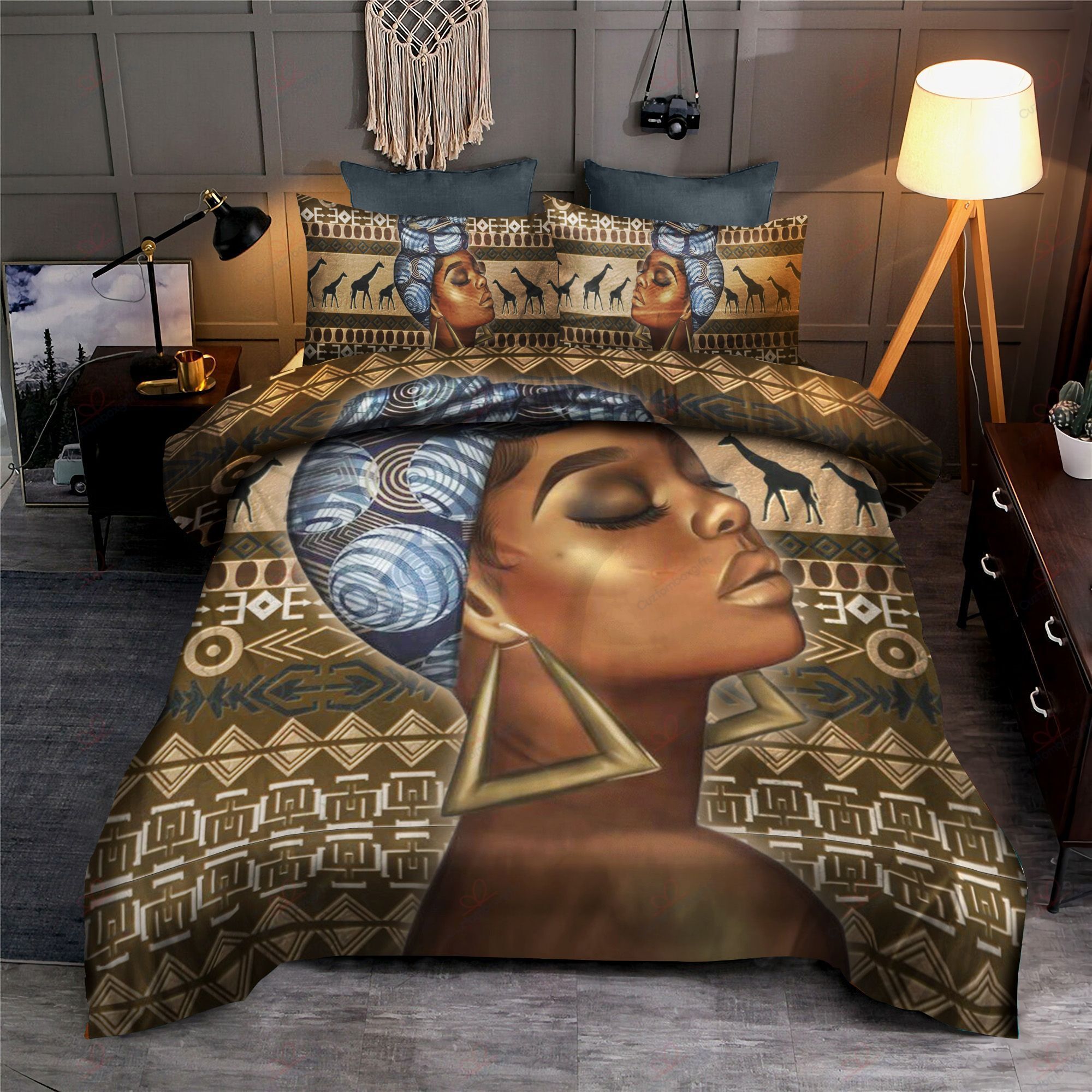 Black African Woman Bedding Set