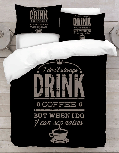 Black And Grey Coffee Bedding Set
