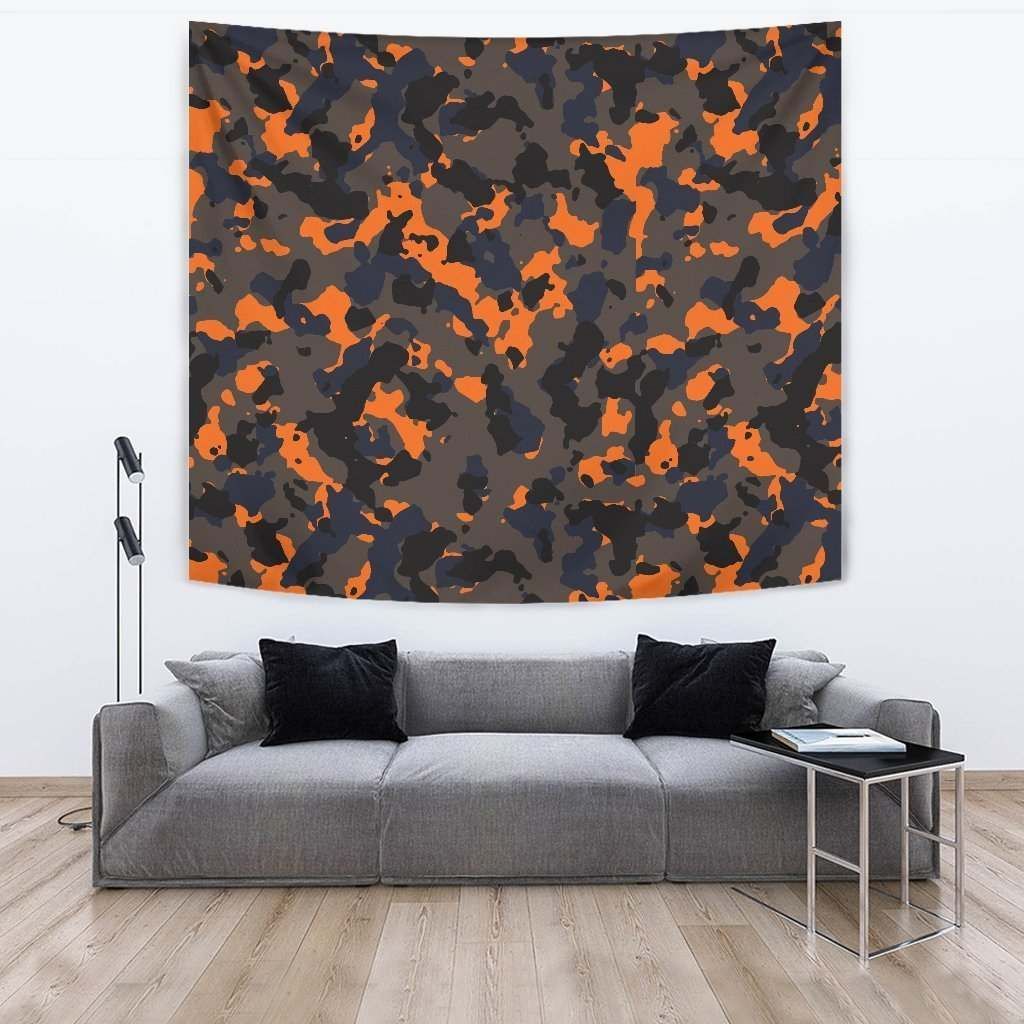 Black And Orange Camouflage CL17100009MDT Tapestry