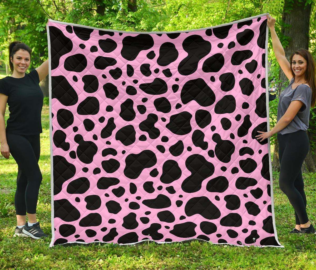 Black And Pink Cow CL17100052MDQ Quilt Blanket