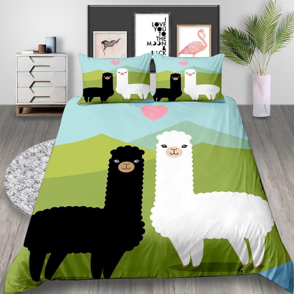 Black And White Alpaca Bedding Set