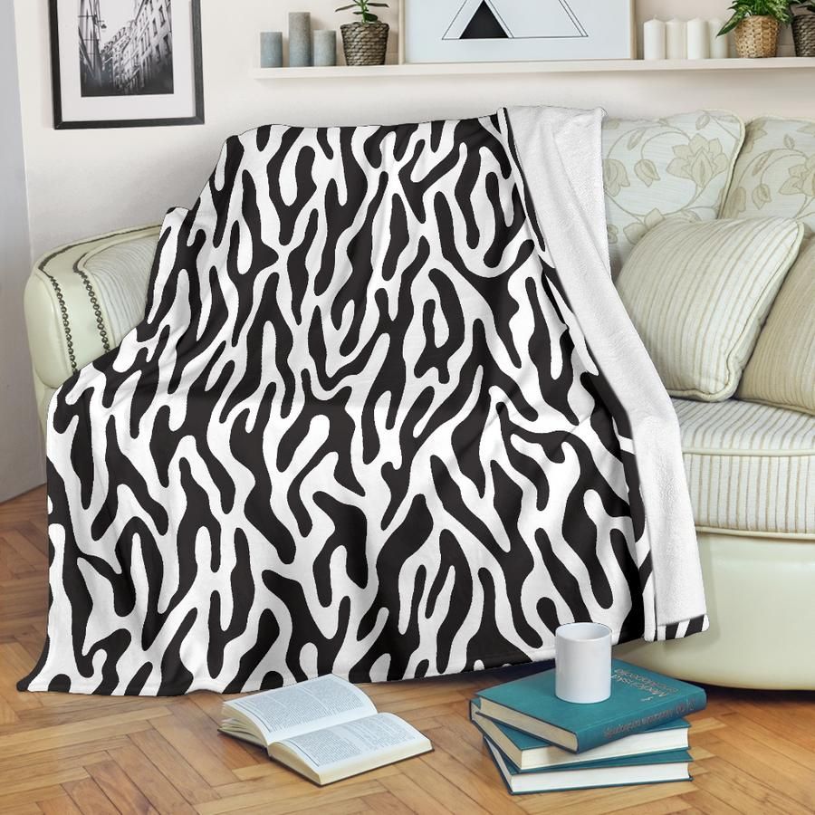 Black And White Animal Sherpa Fleece Blanket