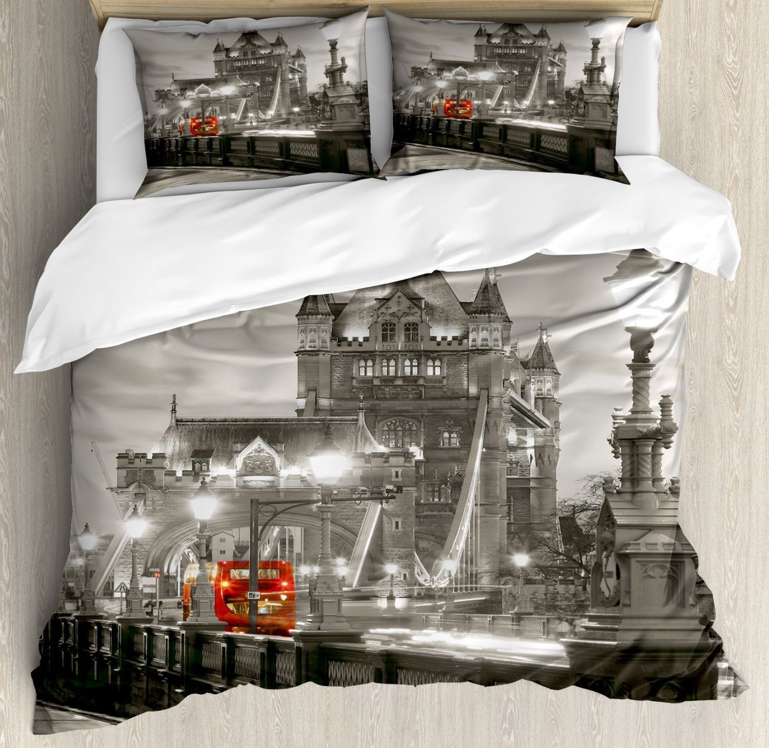 Black And White City Of London Bedding Set