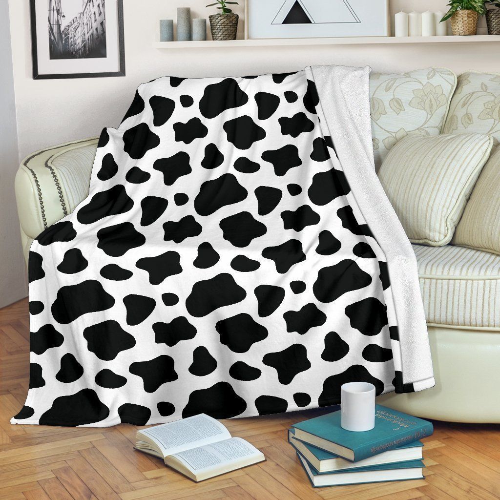 Black And White Cow Sherpa Fleece Blanket