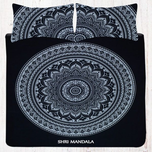 Black And White Hippie Mandala Bedding Set