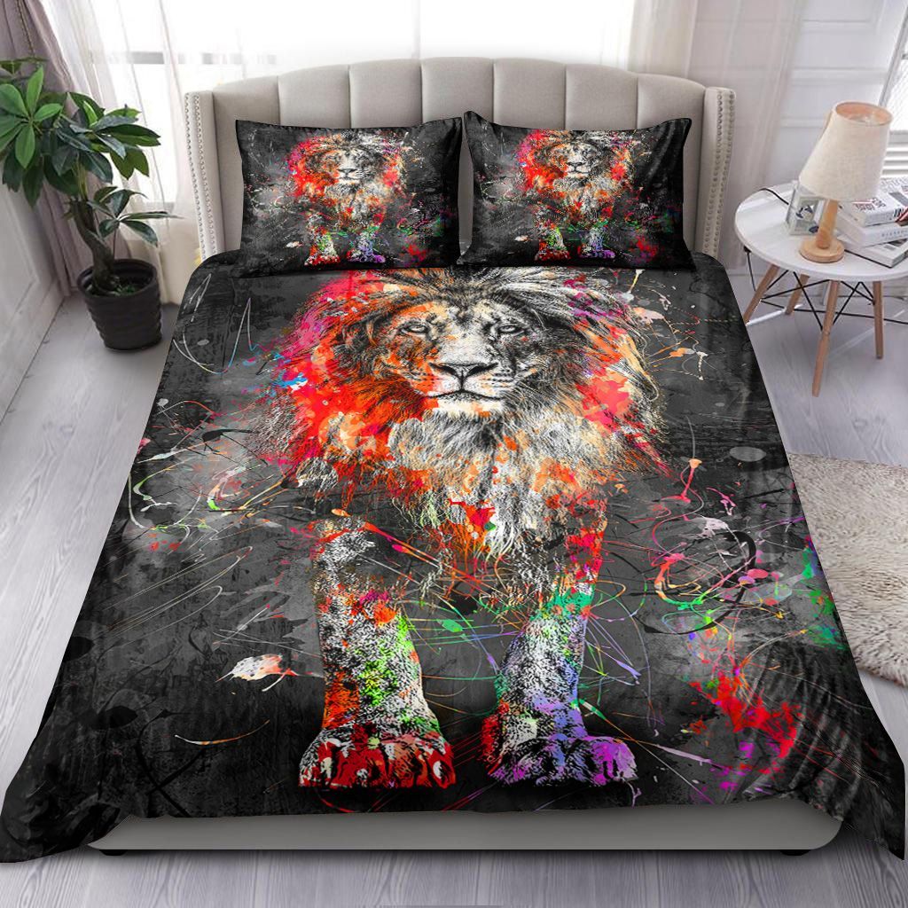 Black And White Lion Bedding Set