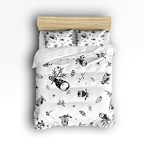 Black And White Owl Bedding Set