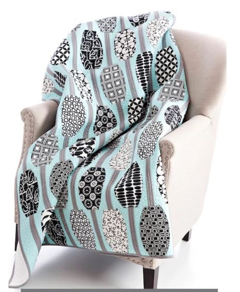 Black And White Pottery Sherpa Fleece Blanket