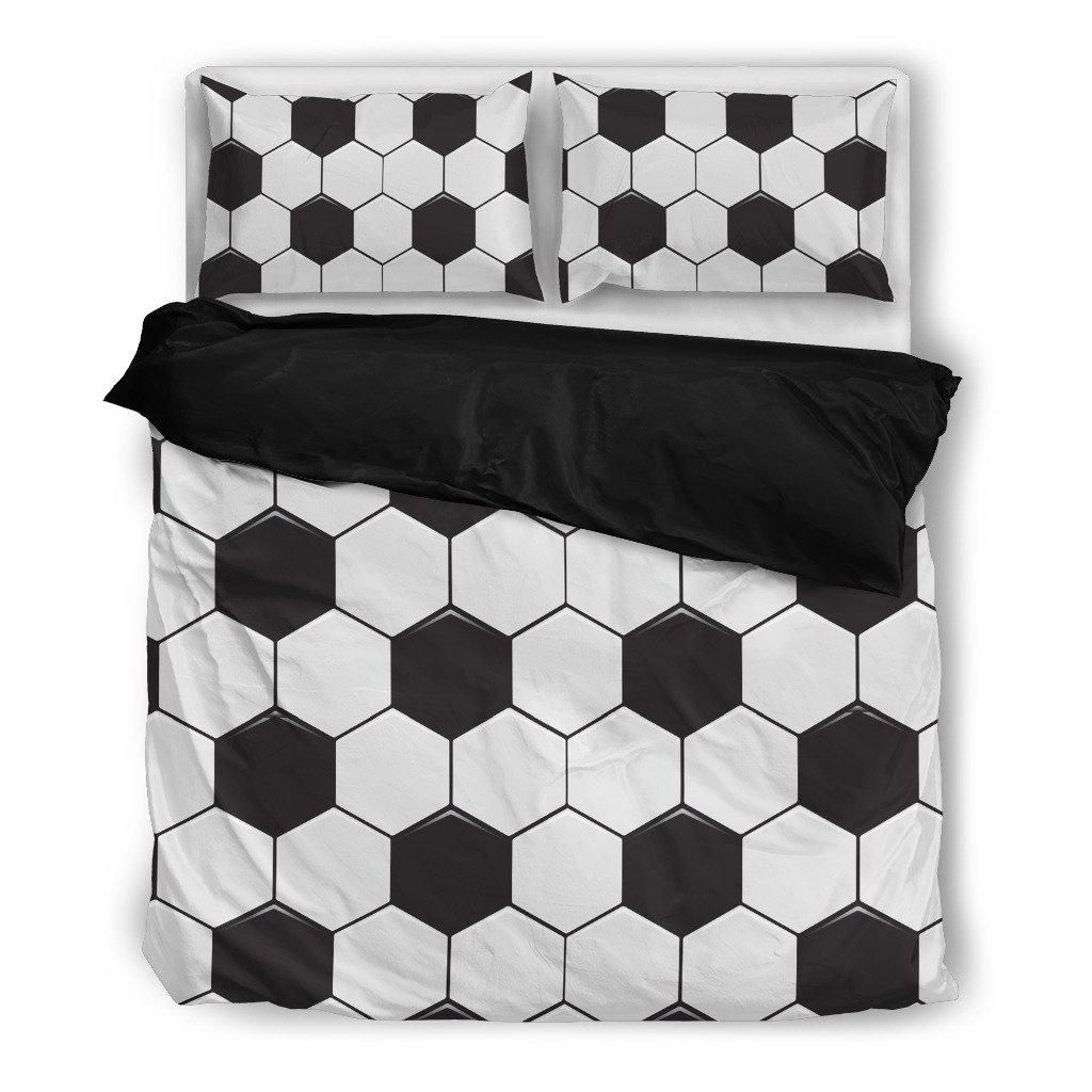 Black And White Soccer Bedding Set