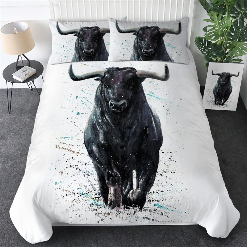 Black Angry Bull Bedding Set