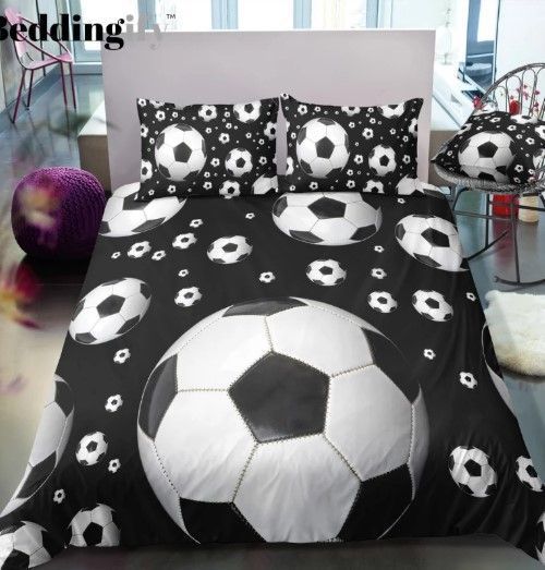 Black Background Football Bedding Set