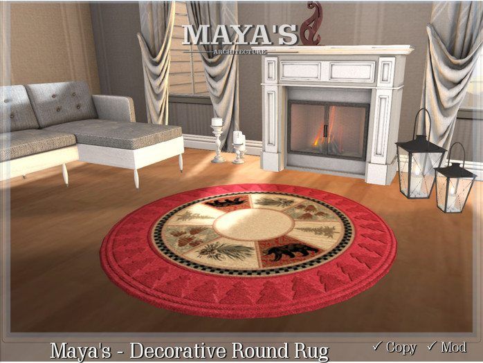 Black Bear Round Carpet