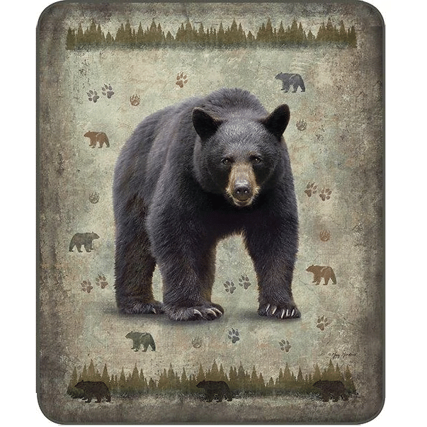 Black Bear Sherpa Fleece Blanket