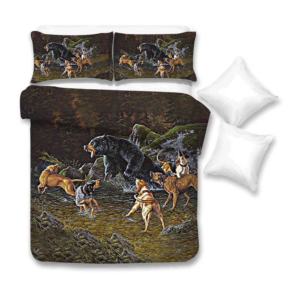 Black Bear Hound Forest Bedding Set