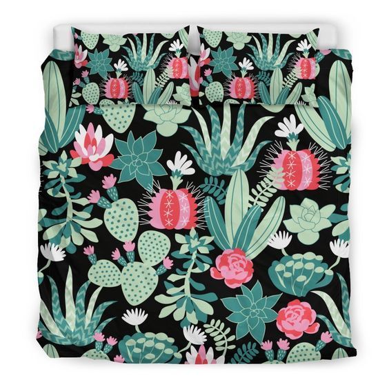 Black Cactus Bedding Set