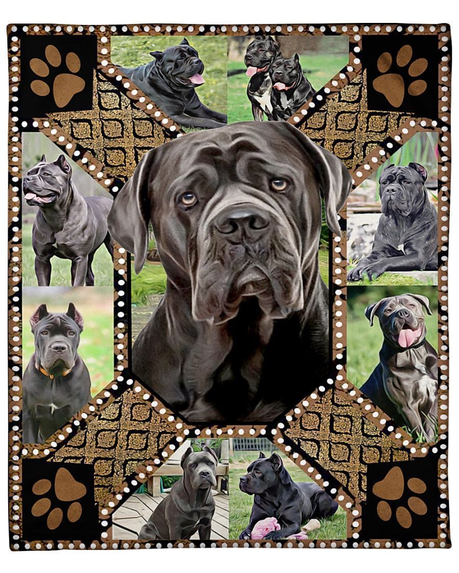 Black Cane Corso Sherpa Fleece Blanket