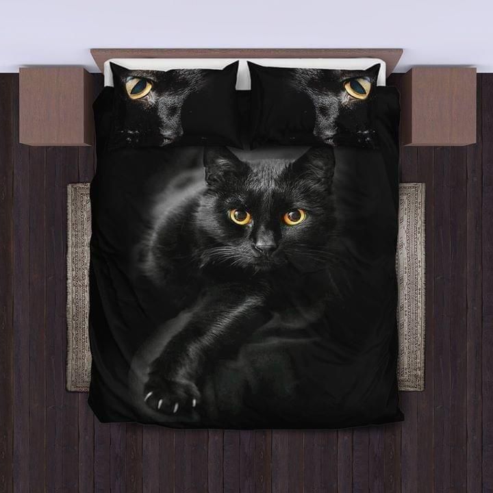 Black Cat A Mysterious Beautiful Gift Printed Bedding Set