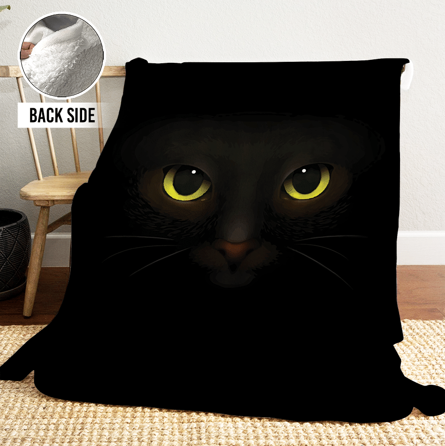 Black Cat Sherpa Fleece Blanket