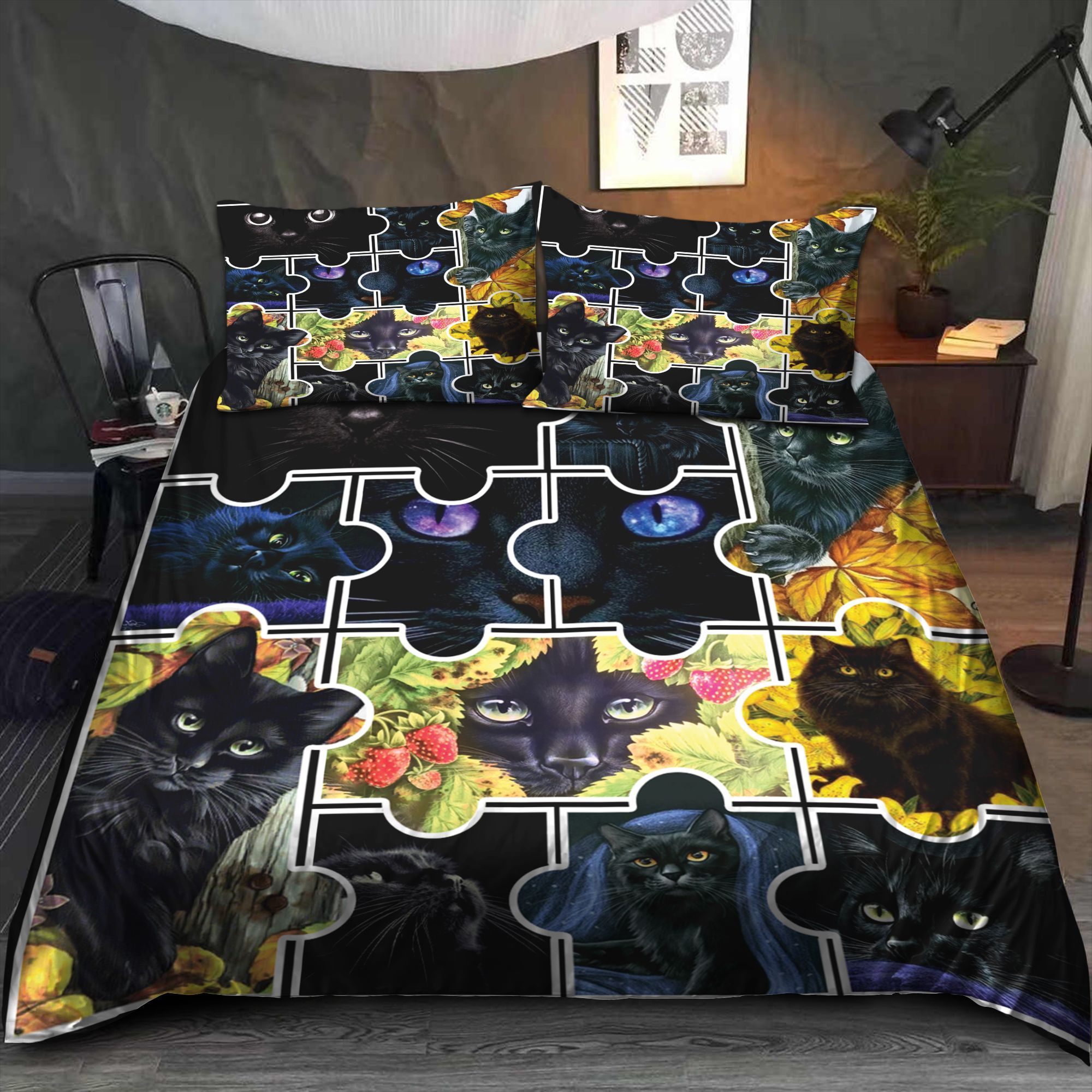 Black Cat Bedding Set