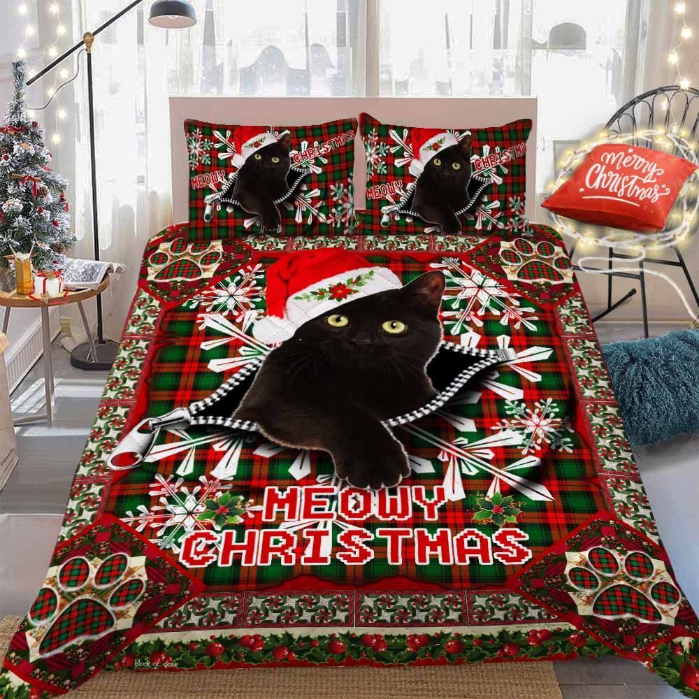 Black Cat Christmas Bedding Set