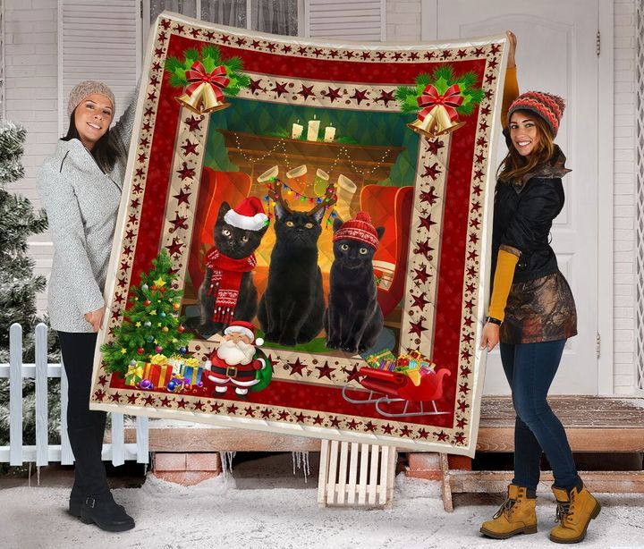 Black Cat Christmas DTC2311814 Quilt Blanket