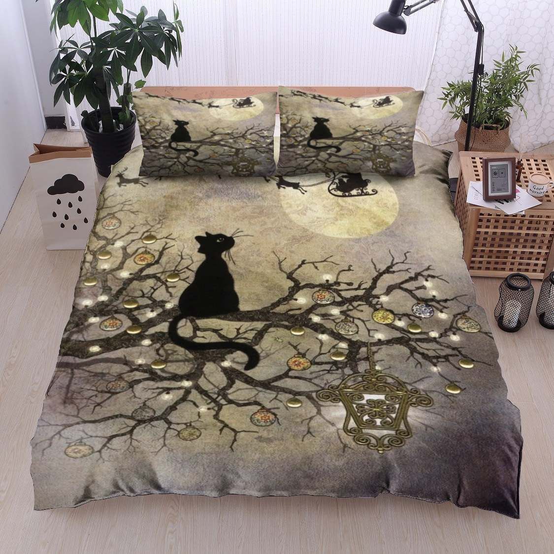 Black Cat Christmas Bedding Set