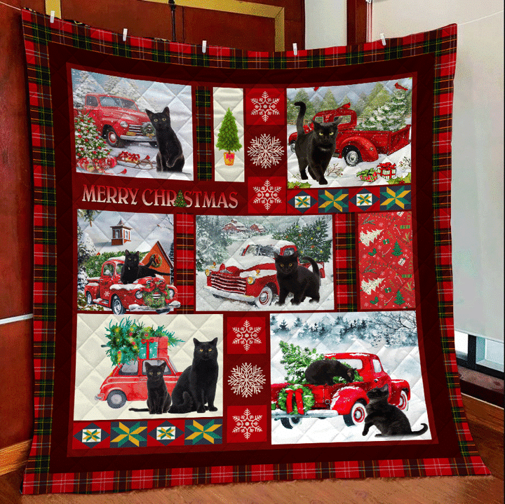Black Cat Christmas REd t DTC2311813 Quilt Blanket