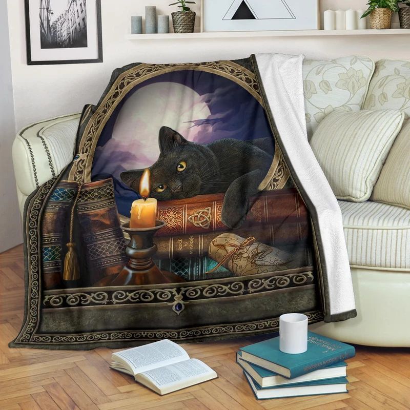 Black Cat Sherpa Fleece Blanket