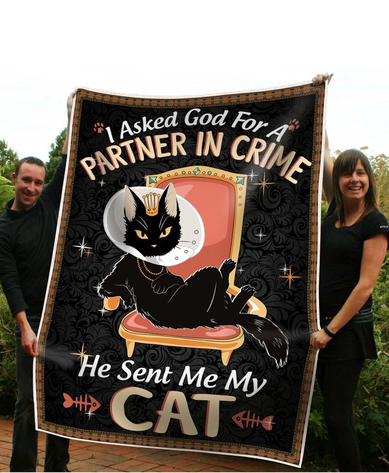 Black Cat Sherpa Fleece Blanket