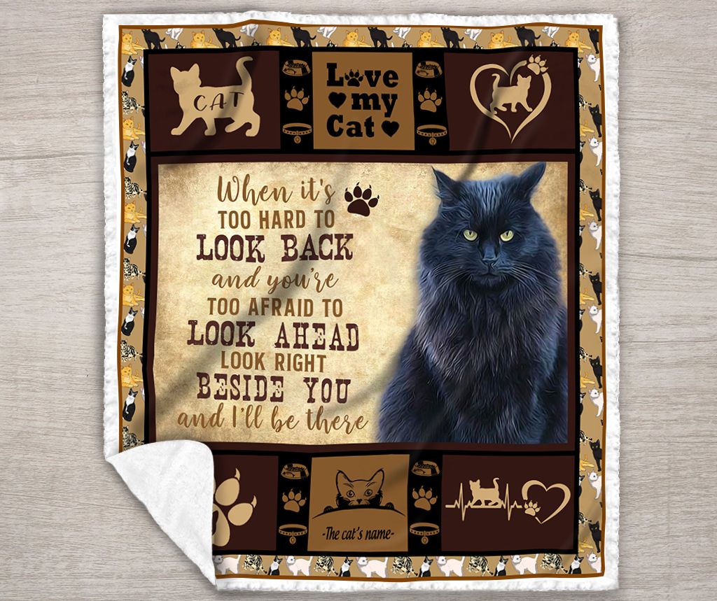 Black Cat Sherpa Fleece Blanket