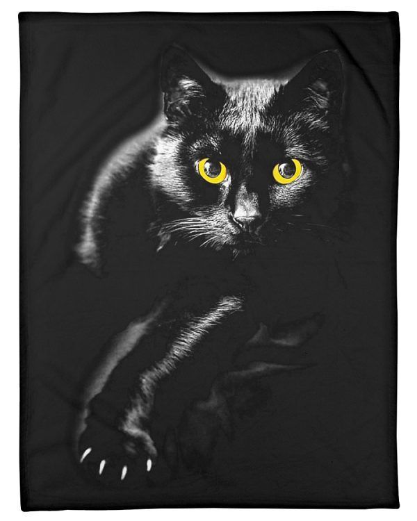 Black Cat Sherpa Fleece Blanket