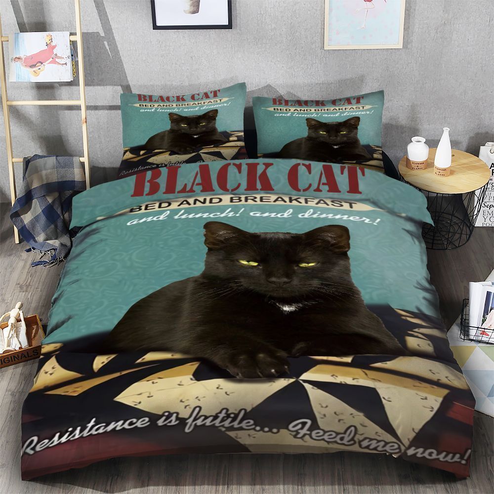 Black Cat Coffee Bedding Set