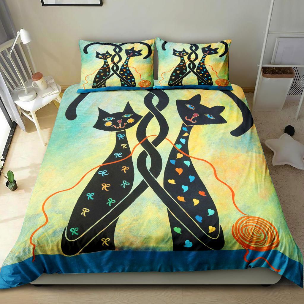 Black Cat Couple Bedding Set