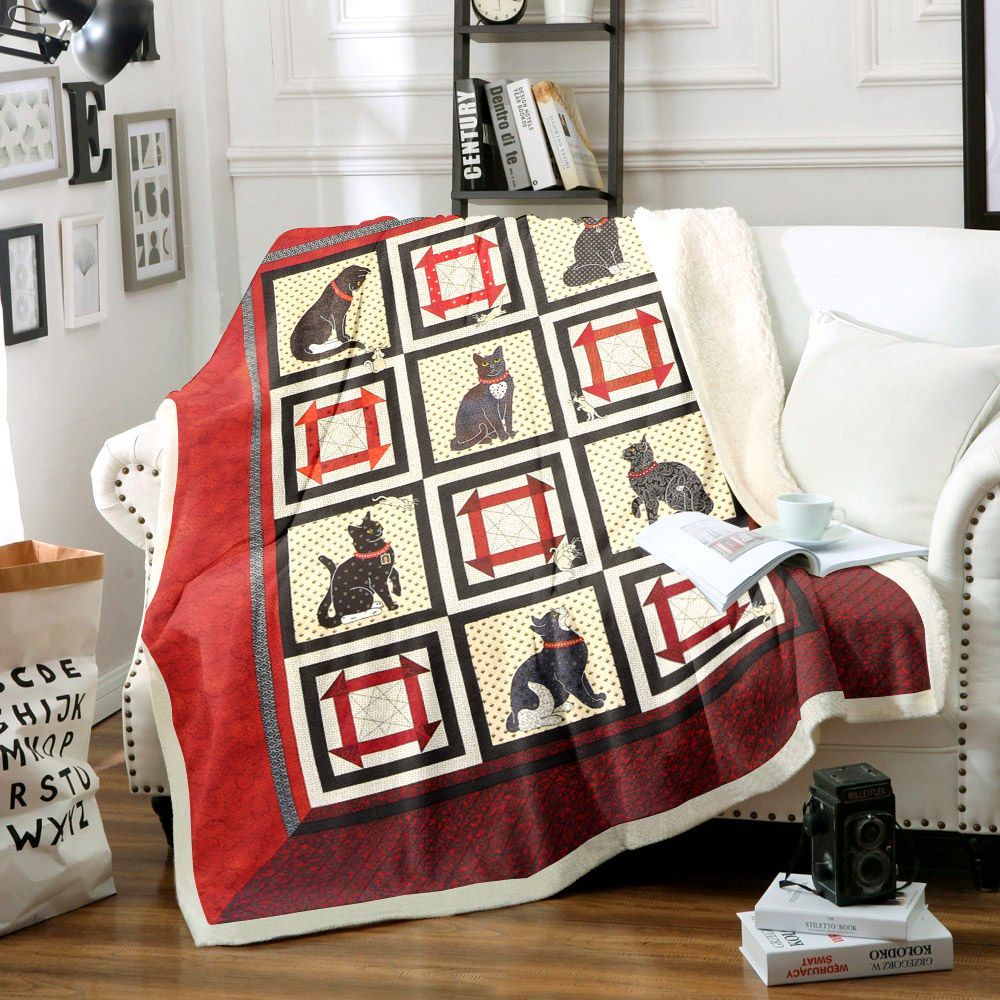 Black Cat Sherpa Fleece