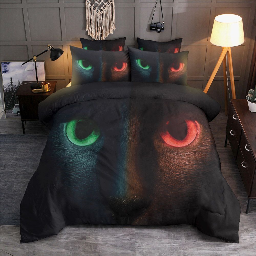 Black Cat Eyes Bedding Set