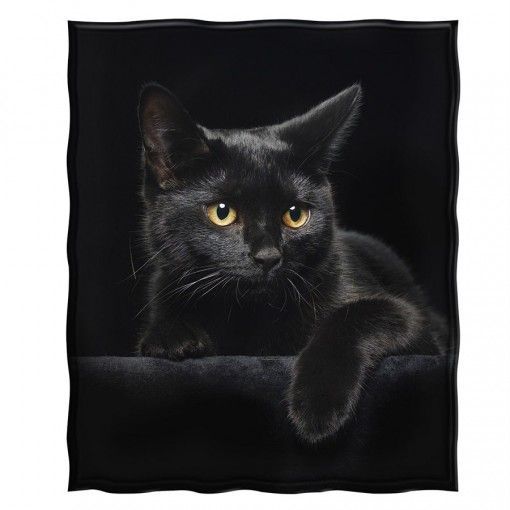 Black Cat Sherpa Fleece Blanket
