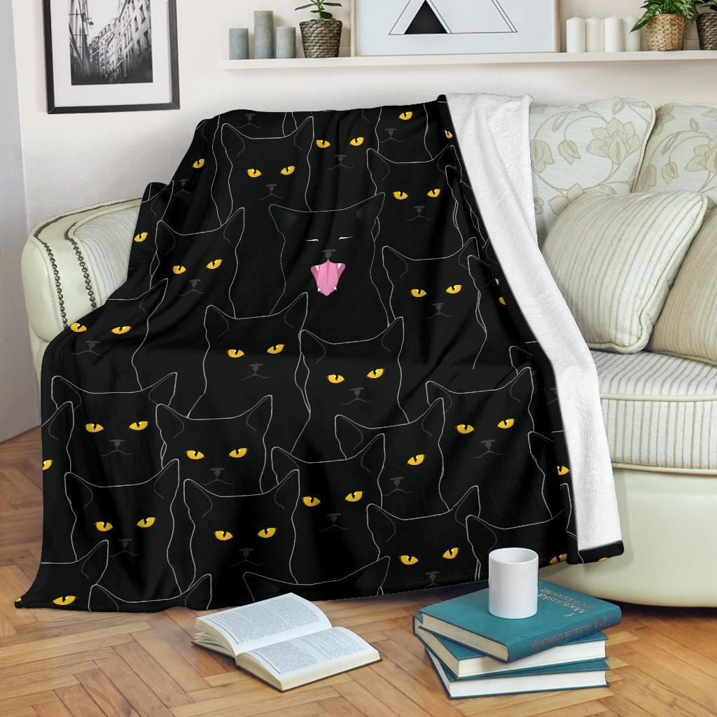 Black Cat Sherpa Fleece Blanket